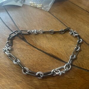 Tory Burch Silver and Gold Chain Necklace